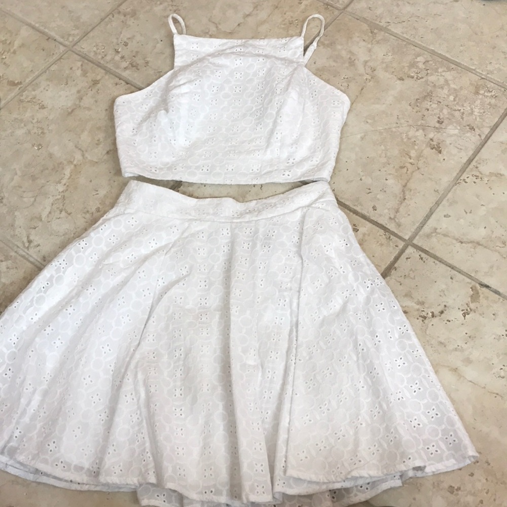 White two piece dress